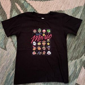 Super Mario Kids Black T-Shirt